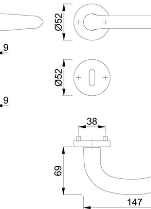 HOPPE Garniture à rosette Marseille 1138/42KV/42KVS aluminium F1 ( 3000252247 )