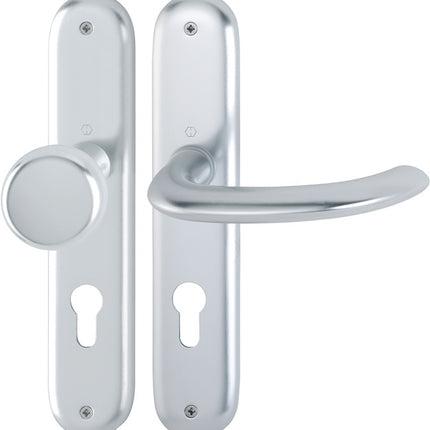 HOPPE long plate set Marseille 53/273P/1138 Aluminium F1 ( 3000252629 )