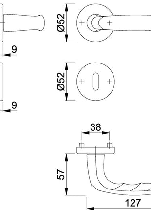 Juego de rosetas HOPPE Atlanta 1530/42KV/42KVS aluminio F1 (3000252594)