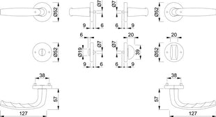 Juego de rosetas HOPPE Atlanta 1530/42KV/42KVS aluminio F1 (3000252625)