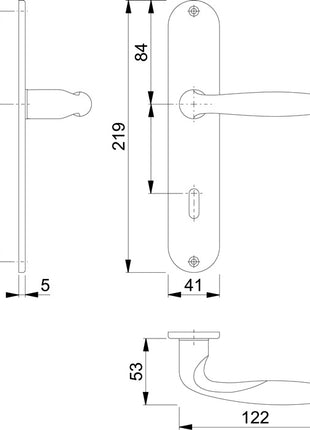 HOPPE Langschildgarnitur Verona M151/302 Messing F49-R ( 3000252662 )