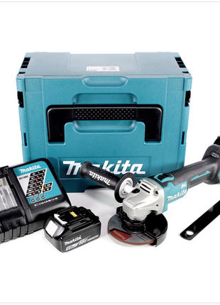 Makita DGA 506 RTJ Akku Winkelschleifer 18 V 125 mm Brushless + 2x Akku 5,0 Ah + Ladegerät + Makpac - Toolbrothers