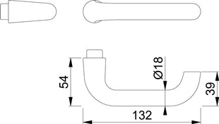 HOPPE Türdrückerpaar Paris 138L Aluminium F2 ( 3000252100 )