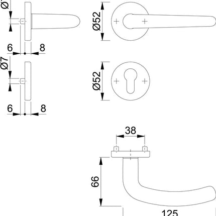 HOPPE rose set Denver E1310Z/42KV/42KVS stainless steel F69 ( 3000252633 )