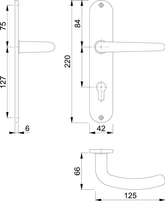 Juego de escudos largos HOPPE Denver E1310Z/302 acero inoxidable F69 ( 3000252627 )