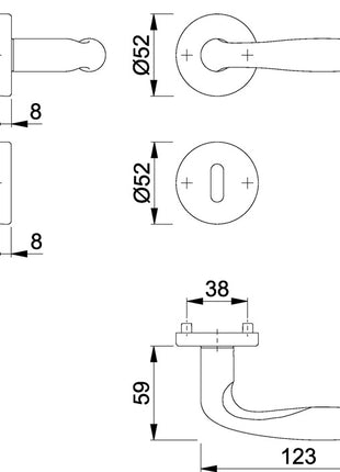 Juego de rosetas HOPPE Verona E1800Z/42KV/42KVS acero inoxidable F69 (3000252709)