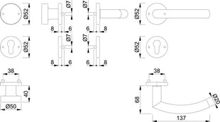 HOPPE Garniture à rosette Trondheim E58/42KV/42KVS/1430Z Acier inoxydable F69 ( 3000252648 )