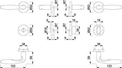 HOPPE Rosettengarnitur Verona E1800Z/42KV/42KVS Edelstahl F69 ( 3000252711 )