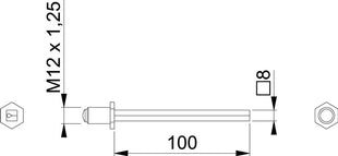 HOPPE Vierkantstift FDW-Profilstift Vierkant 8 x 100 mm ( 3311003026 )