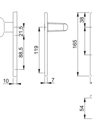 Zestaw krótkich rozet HOPPE London 54/227K/202KP/AP/113 Aluminium F2 ( 3000252237 )