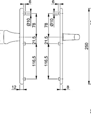 HOPPE Meble Birmingham 78G/2221A/2440/1117 Aluminium F2 ( 3000220074 )