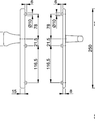 HOPPE Schutzgarnitur Birmingham 78G/2222A/2440/1117 Aluminium F1 ( 3000220055 )