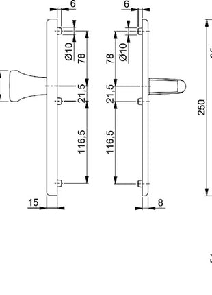 HOPPE Security furniture London 78G/2222A/2440/113 Aluminium F2 ( 3000220062 )