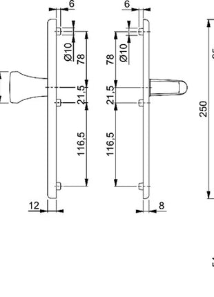 HOPPE Security furniture London 78G/2221A/2440/113 Aluminium F1 ( 3000220067 )