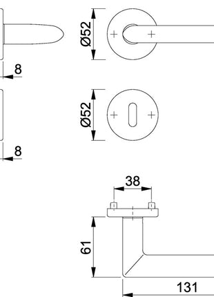 Juego de rosetas HOPPE Stockholm E1140Z/42KV/42KVS acero inoxidable F69 (3000252104)