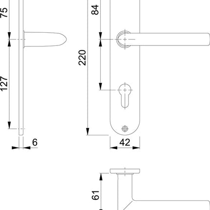 HOPPE set di rosette lunghe Stockholm E1140Z/302 in acciaio inox F69 ( 3000252143 )