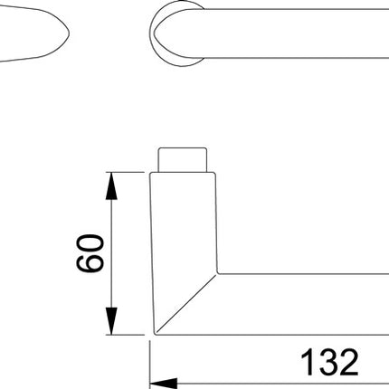 HOPPE manilla agujero parte Estocolmo 1140 aluminio F1 / color natural ( 8000350624 )