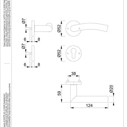 HOPPE Garniture à rosette Anvers E1402Z/42KV/42KVS Acier inoxydable F69 ( 3000252906 )