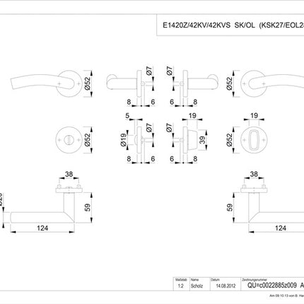 HOPPE Set di rosette Anversa E1402Z/42KV/42KVS Acciaio inox F69 ( 3000252907 )