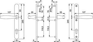 Juego de perfiles HOPPE New York 1810/3346 aluminio F1 (3000203616)