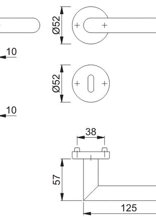 HOPPE Zestaw rozet Amsterdam E1400/42H/42HKVS Stal nierdzewna F69 ( 3000203114 )