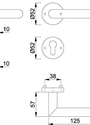 HOPPE Zestaw rozet Amsterdam E1400/42H/42HKVS Stal nierdzewna F69 ( 3000203115 )