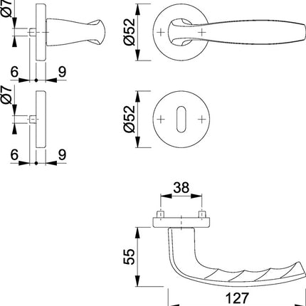 HOPPE rose set New York 1810/42KV/42KVS Aluminium F1 ( 3000203558 )