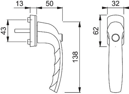 Manilla HOPPE New York 0810SV/U10 aluminio F1 / color natural ( 3000203684 )