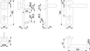 Zestaw przeciwpożarowy HOPPE Amsterdam FS-E58/353KH/1400 stal nierdzewna F69 D/K ( 3000203125 )