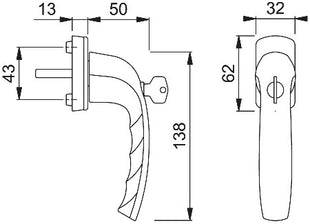 Klamka okienna HOPPE New York 0810SVS/U10 aluminium F9016 / biały ( 3000203585 )