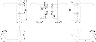 Zestaw przeciwpożarowy HOPPE Paris FS-E138/353KH stal nierdzewna F69 D/D ( 3000203111 )