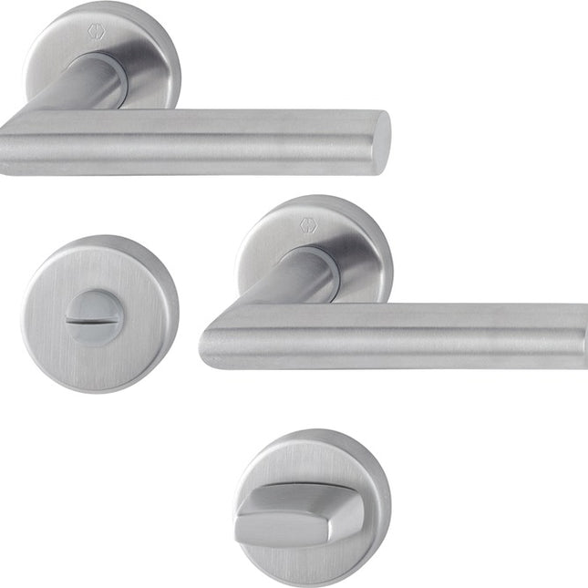 HOPPE Juego de escudos Amsterdam E1400Z/42KV/42KVS Acero inoxidable F69 ( 3000203002 )