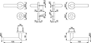 Zestaw przeciwpożarowy HOPPE Amsterdam FS-1400/42H/42HS Aluminium F1 D/D ( 3000251219 )