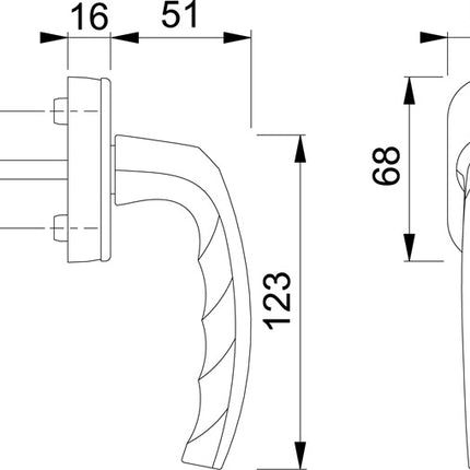 Manilla de ventana HOPPE Atlanta 0530/US952 aluminio F1 / color natural ( 8000347455 )