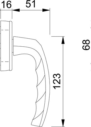 Manilla para ventana HOPPE Atlanta 0530/US952 aluminio F9016 / blanco tráfico (8000347458)