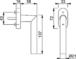 Manilla para ventana HOPPE Amsterdam E0400/US956 acero inoxidable mate (3000203999)