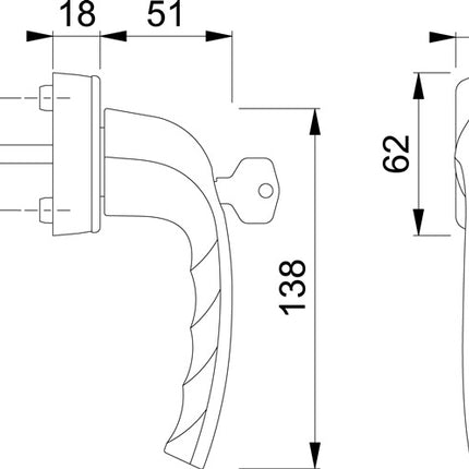 HOPPE window handle New York 0810S/US10 100Nm aluminium F1 / natural colour ( 8000347599 )