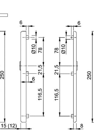 HOPPE Security furniture London 113/2221A/2440 Aluminium F1 ( 3000250112 )