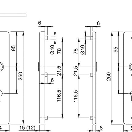 HOPPE Mobili di sicurezza London 113/2221A/2440 Alluminio F1 ( 3000250112 )