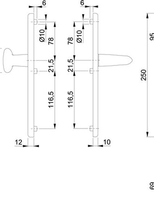 Juego de protección HOPPE Marsella 76G/3331/3410/1138 aluminio F1 (3000209083)