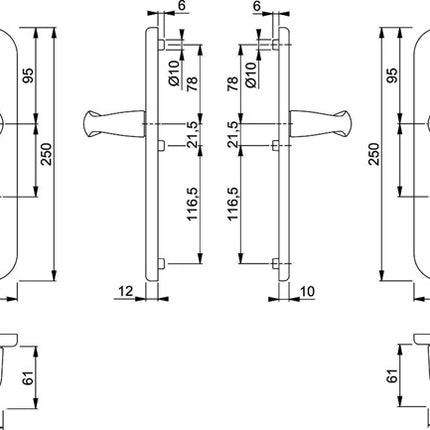 HOPPE Mobili di sicurezza New York 1810H/3331/3410 Alluminio F1 ( 3000203577 )