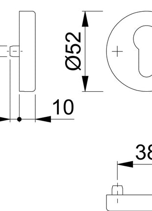 Rosetón para llave HOPPE E42HS acero inoxidable F69 (3000203540)