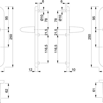 HOPPE Mobili di sicurezza Stoccolma 1140/3331/3410 Alluminio F1 ( 3000209125 )