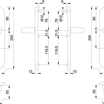 HOPPE Mobiliario de seguridad Tôkyô 1710/3331/3410 Aluminio F1 ( 3000209030 )