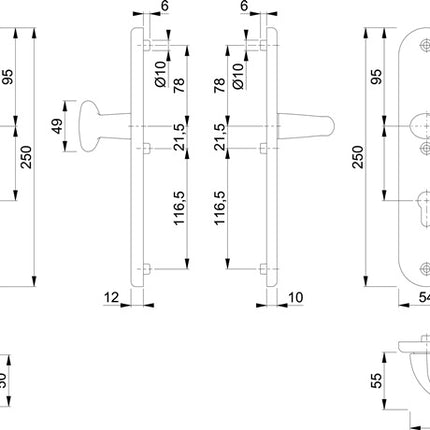 HOPPE Mobiliario de seguridad Tôkyô 76G/3331/3410/1710 Aluminio F1 ( 3000209027 )