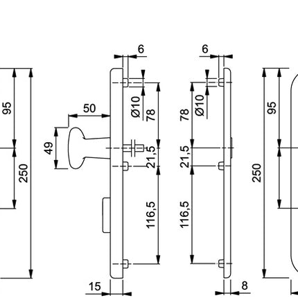 Meble HOPPE Security Tôkyô 76G/3332ZA/3410/1710 Aluminium F1 ( 3000209025 )