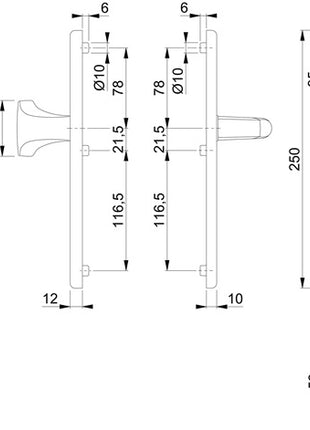 Set de protección HOPPE London 61G/2221/2210/113 aluminio F1 (3000209032)