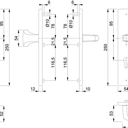 HOPPE Mobiliario de seguridad London 61G/2221/2210/113 Aluminio F4 ( 3000209035 )
