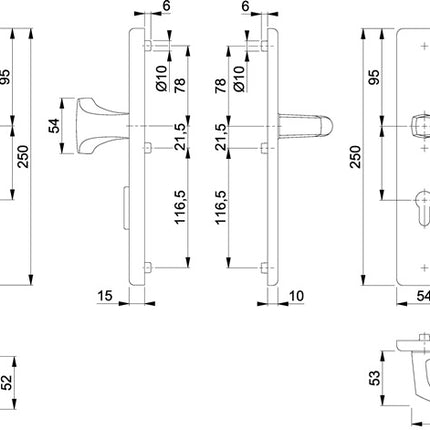 HOPPE Mobiliario de seguridad London 61G/2222ZA/2210/113 Aluminio F4 ( 3000209050 )