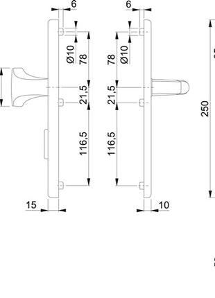 HOPPE Security furniture London 61G/2222ZA/2210/113 Aluminium F1 ( 3000209037 )